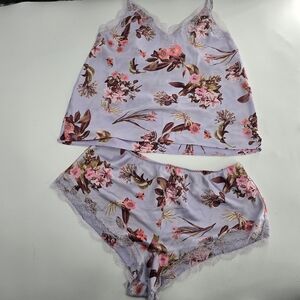 Victorias secret tank and shorts silky lounge pajama set size medium
